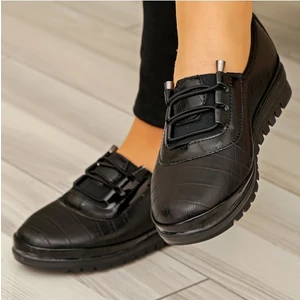 Ortopedik Tabanlı Günlük Kadın Siyah Kroke Klasik Ayakkabı