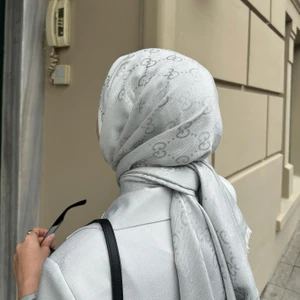 Çift Taraflı Kaşmir Siyah Ithal Ipek Şal G Desen 200X75 cm