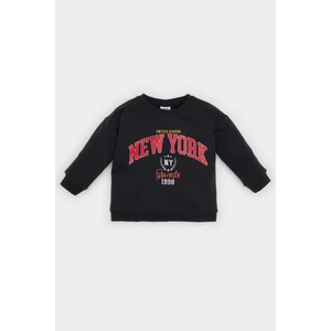 Erkek Bebek Bisiklet Yaka Baskılı İçi Yumuşak Tüylü Sweatshirt D1264A524WN