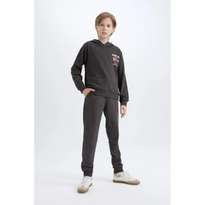 Erkek Çocuk 2'li Takım Kapüşonlu Baskılı Sweatshirt Beli Lastikli Eşofman Altı D2040A824AU