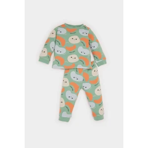 Erkek Bebek Pijama Takımı Desenli Bisiklet Yaka Uzun Kollu Üst Uzun Alt D8657A524WN