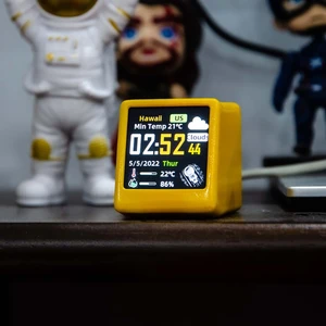 Akıllı Mini Hava Durumu Istasyonu 1.54 Inç LED LCD 28X28MM Dijital Ekran Wifi Saat Sıcaklık Nem