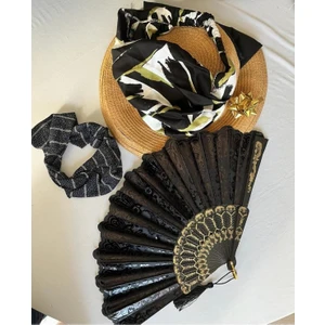 - Şık Parlak Siyah Yelpaze