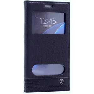 Galaxy C7 / C7 Pro Kılıf Elite Pencereli Kapaklı Suni Deri Kılıf