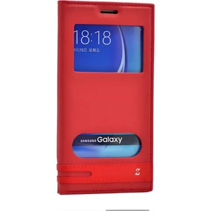 Galaxy C7 / C7 Pro Kılıf Elite Pencereli Kapaklı Suni Deri Kılıf