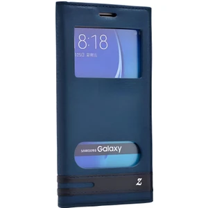 Galaxy C7 / C7 Pro Kılıf Elite Pencereli Kapaklı Suni Deri Kılıf