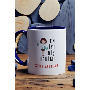 Kişiye Özel Kadın En Iyi Diş Hekimi Kupa Bardak Lacivert