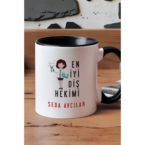 Kişiye Özel Kadın En Iyi Diş Hekimi Kupa Bardak Siyah