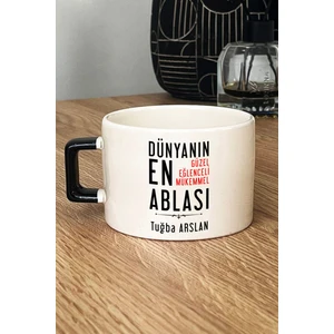 Kişiye Özel Abla Lüks Fincan Siyah Ablaya Doğum Günü Hediyesi