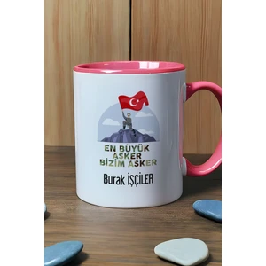 Kişiye Özel En Büyük Asker Kupa Bardak Pembe Askere Hediye