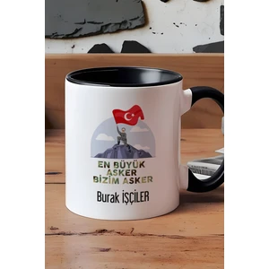 Kişiye Özel En Büyük Asker Kupa Bardak Siyah Askere Hediye