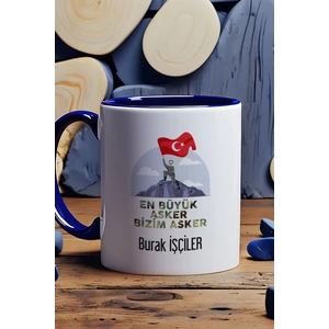 Kişiye Özel En Büyük Asker Kupa Bardak Lacivert Askere Hediye