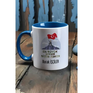 Kişiye Özel En Büyük Asker Kupa Bardak Mavi Askere Hediye