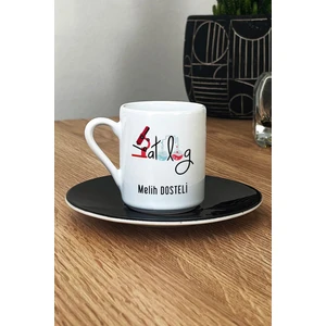 Kişiye Özel Patolog Türk Kahvesi Fincanı Siyah Isme Özel Tıp Bayramı Hediyeleri