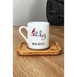 Kişiye Özel Patolog Türk Kahvesi Fincanı Ahşap Altlıklı Isme Özel Tıp Bayramı Hediyeleri