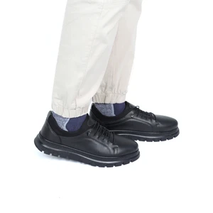 Black Vein Tam Ortopedik Kauçuk Kaymaz Taban  Deri Kışlık Erkek Ayakkabı