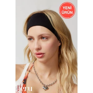 Siyah Kadın Bandana - Saç Bandı - Spor Bandı