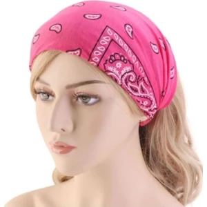 Lacivert Etnik Desenli Bandana