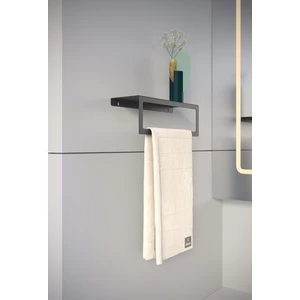alfams by fmsa Modern Modern Raflı Havlu Tutacağı Metal Mutfak Banyo Havlu Askısı Siyah