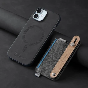 Apple iPhone 16 Plus Uyumlu Kılıf Zebana 2in1 Best Deri Kılıf Siyah