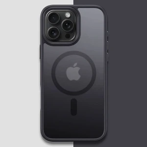 Apple iPhone 16 Pro Max Uyumlu Kılıf Zebana Fros Silikon Kılıf (Kablosuz Şarj Destekli) Siyah