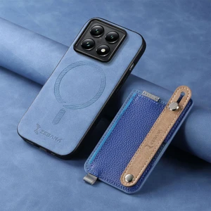Xiaomi Mi 14T Uyumlu Kılıf Zebana 2in1 Best Deri Kılıf Mavi