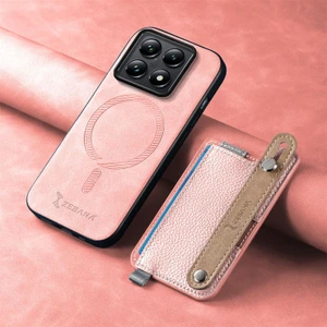 Xiaomi Mi 14T Uyumlu Kılıf Zebana 2in1 Best Deri Kılıf Pembe