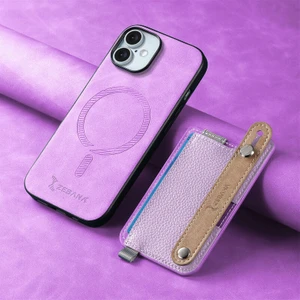 Apple iPhone 16 Uyumlu Kılıf Zebana 2in1 Best Deri Kılıf Mor
