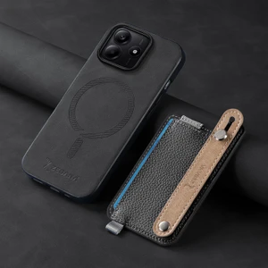 Xiaomi Redmi Note 14 Uyumlu Kılıf Zebana 2in1 Best Deri Kılıf Siyah