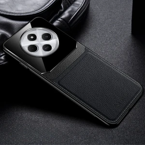 Xiaomi Redmi 14C Uyumlu Kılıf Lens Deri Kılıf Siyah