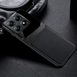 Xiaomi Mi 14T Uyumlu Kılıf Lens Deri Kılıf Siyah