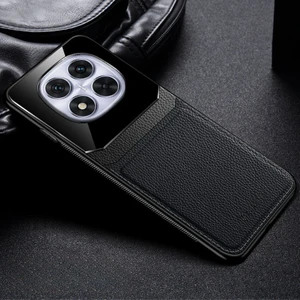 Xiaomi Redmi Note 14 Pro Uyumlu Kılıf Lens Deri Kılıf Siyah