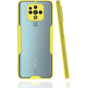 Tecno Camon 16 Kılıf Kamera Korumalı Pastel Renkli Esnek Silikon Platin Kapak