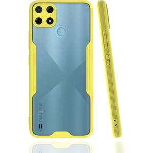 Realme C25Y Kılıf Kamera Korumalı Pastel Renkli Esnek Silikon Platin Kapak