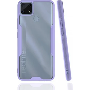 Realme C25S Kılıf Kamera Korumalı Pastel Renkli Esnek Silikon Platin Kapak