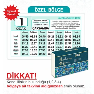 Mevlana Takvimi 2024 Yapraklı Blok Duvar Takvimi Özel Bölge