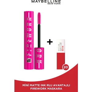 Maybelline New York Lash Sensational Firework Maskara + Mini Matte Ink Likit Mat Ruj - 20 Pioneer