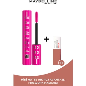 Maybelline New York Lash Sensational Firework Maskara + Mini Matte Ink Likit Mat Ruj - 65 Seductress