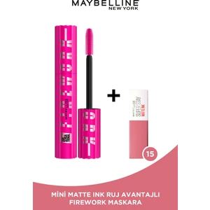 Maybelline New York Lash Sensational Firework Maskara + Mini Matte Ink Likit Mat Ruj - 15 Lover