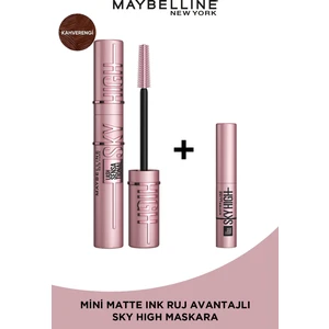 Maybelline New York Lash Sensational Sky High Kahverengi Maskara + Sky High Mini Maskara