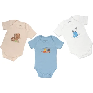 % 100 Pamuk 3'lü Bebek Body - Erkek