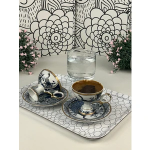 Edora Home Türk Kahve Fincanı Tavus Kuşu 2 Kişilik 4 Parça