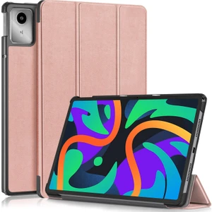 xPhone Store Lenovo Tab M11/ Xiaoxin Pad 11 2024 Pembe Altın Için Deri Tablet Kılıfı (Yurt Dışından)