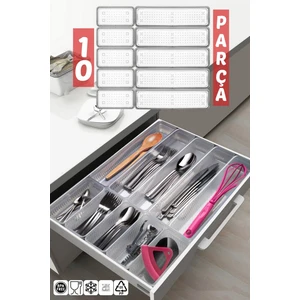 Nandy Home 10 Parça Çekmece Içi Kaşıklık, Düzenleyici, Organizer ŞEFFAF