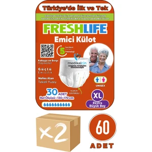 Külotlu Hasta Bezi Yetişkin Emici Külotlu Hasta Bezi XLarge (Extra Büyük Boy) 60 Adet 2 Paket