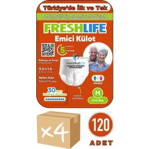 Külotlu Hasta Bezi Yetişkin Emici Külotlu Bez M (Medium) 120 Adet 4 Paket