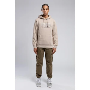 Lee Cooper Washington Erkek Kapüşonlu Sweatshirt Bej