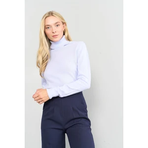 Çetinkaya Miyamira 2276 Bayan Balıkçı Yaka Mavi-Lila Triko