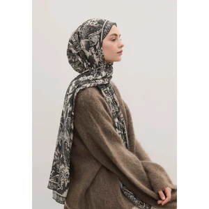 Floral Paısley Desen Şal Duman