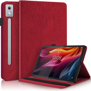Lenovo Tab P12 / Xiaoxin Pad Pro 12.7 2025 Kırmızı Için Deri Kılıf (Yurt Dışından)